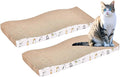 2 Packs cat Scratcher Toys Reversible Scratching Post Board for Indoor Cats Cardboard pad Sleep Play and Grind Claws Curved Wave