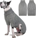 IECOii Great Dane Sweater,5XL Extra Large Sweater for Giant Breed Dogs in Winter,Turtleneck Cold Weather Knit Clothes,Machine Washable,Elastic Pullover for Saint Bernard,Mastiff (Light Grey,XXXXXL)