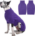 IECOii Great Dane Sweater,5XL Extra Large Sweater for Giant Breed Dogs in Winter,Turtleneck Cold Weather Knit Clothes,Machine Washable,Elastic Pullover for Saint Bernard,Mastiff (Purple,XXXXXL)