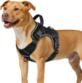 WINGOIN Black Tactical Dog Harness for Medium Dogs, Heavy Duty No Pull Dog Harness with Handle, Adjustable Reflective Military K9 Pet Vest for Pitbull, Female, Male, Walking, Training, Hunting (M)