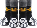 PUPTECK Anti Slip Dog Socks 2 Pairs with Double Grippers for Hardwood Floors, Shoes for Hot/Cold Pavement, Boots & Paws Protectors to Prevent Licking, Traction Booties for Senior Small Large Dogs