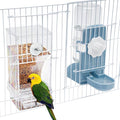 No Mess Bird Feeder Water Dispenser Set, Parakeet Cage Accessories, Bird Feeder and Waterers in Cage for Cockatiels, Finches, Lovebirds, Budgies, Canaries