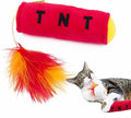 Cat Toy TNT, Cat Toys for Indoor Cats, Kitten Toys, Catnip Toys for Cats of All Breeds with Dangle Feathers and Jingle Sound - Kicking, Biting, Chewing
