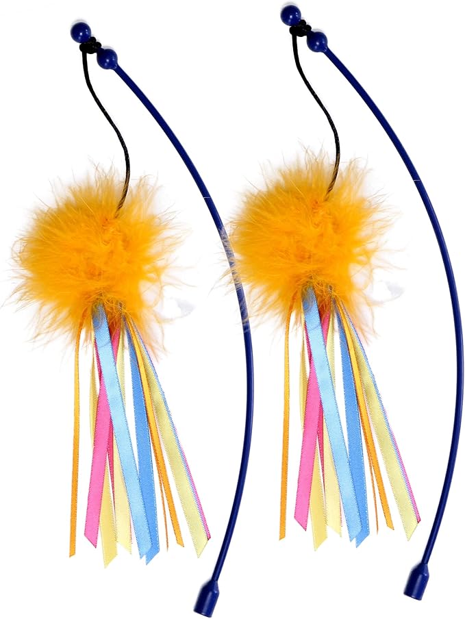 SmartyKat Scratch 'N Spin Replacement Wand Cat Toys - Multi Color, 2 Count