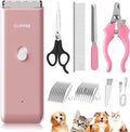 Pink Dog Cat Clippers, Home Professional Cordless Cat Grooming Tools for Dog Thick Coat Clippers, Low Noise Pet Hair Trimmer Kits with 9-Pieces