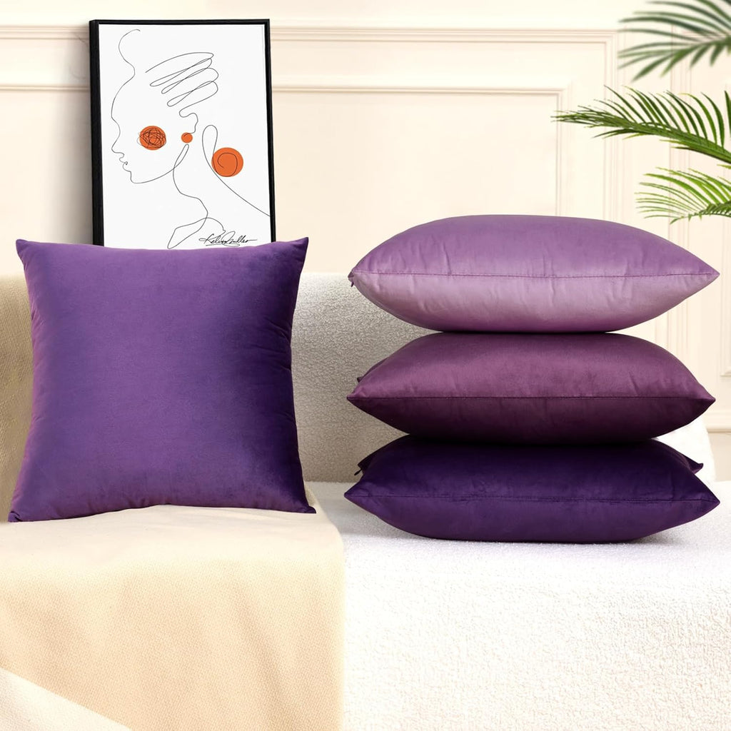 Throw Pillow Covers (Purple Series, 18x18 inches)
