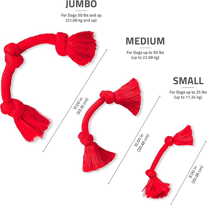 Playology Dog Toys | Dri-Tech Rope Toy Tug of War Rope for Aggressive Chewers (Value 2-Pack) | Medium Peanut Butter/Beef Scented Toys - Easy to Clean and Made from Non Toxic Materials