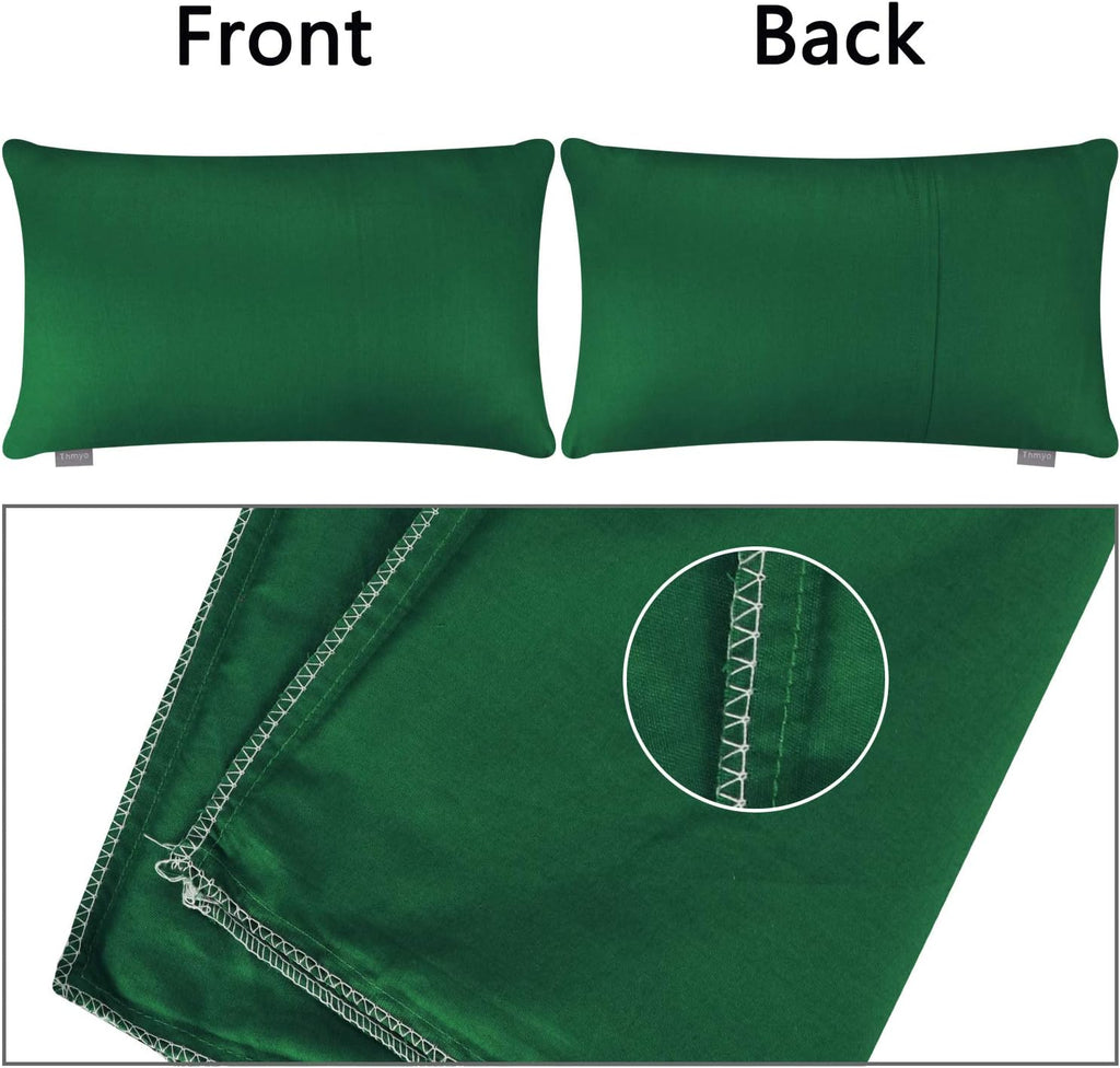 4-Pack 100% Cotton Lumbar Comfortable Solid Decorative Throw Pillow Case,Thmyo Rectangle Cushion Cover Pillowcase Sublimation Blank Pillow Covers DIY Pillow Covers(12x20inch/30x50cm, Christmas Green)