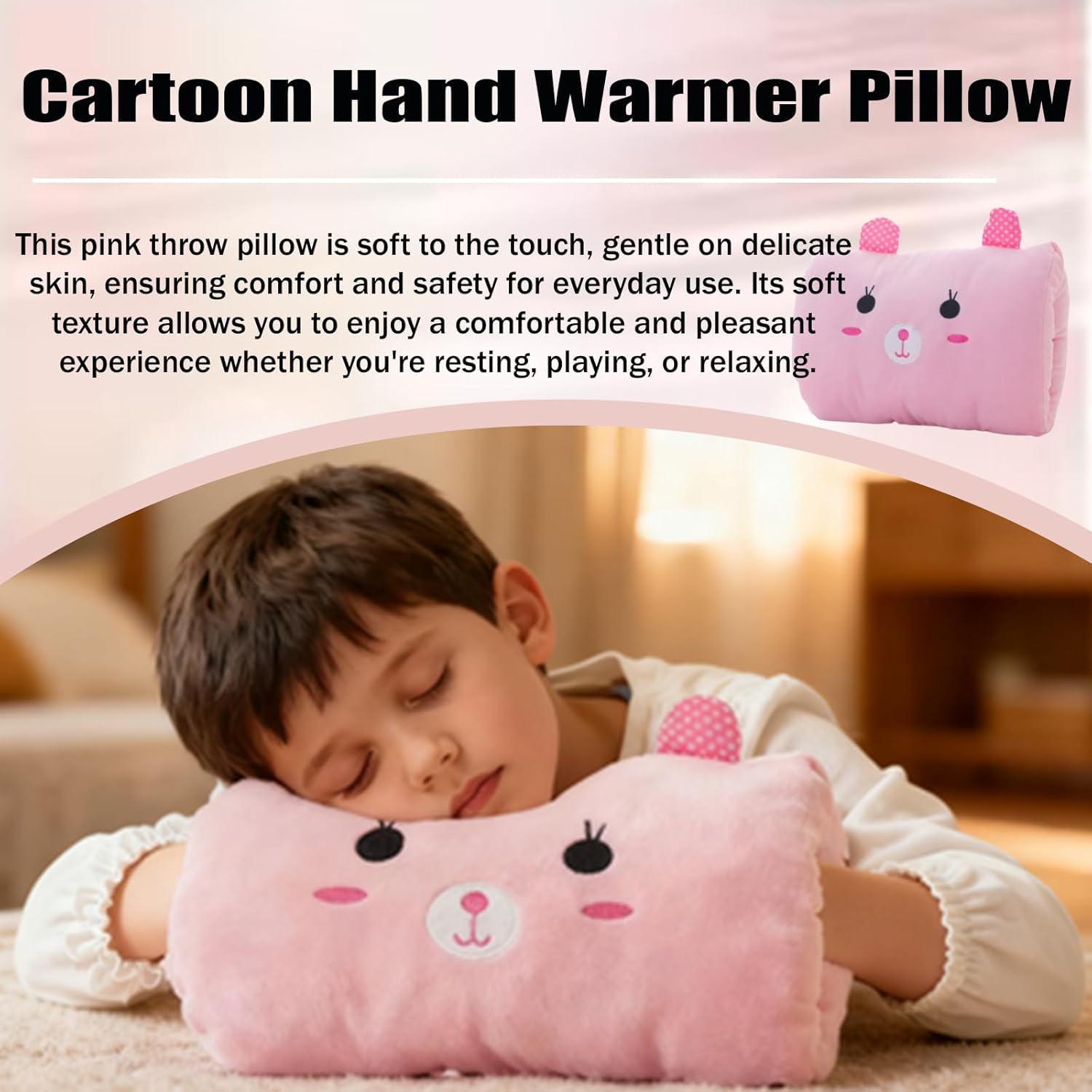 Kids Cartoon Hand Pillow Hand Warmer,Multifunction Home Animal Doll Plush Muffs Cartoon,Soft Cotton,for Napping,Travel Essentials (model8)