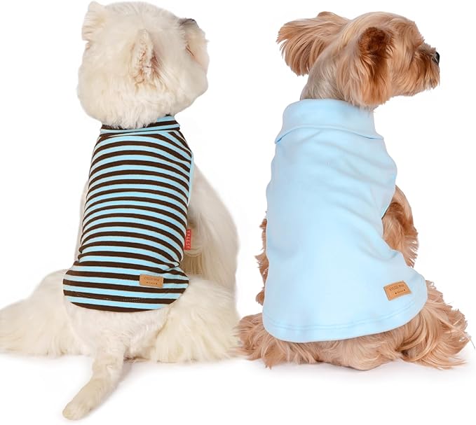 KYEESE 2Pack Dog Sweater Warm Pet Coats Pullover Dog Sweaters for Small Dogs Male Stretchy Dachshund Clothes Soft Pet Sweatshirt Turtleneck Dogs Clothes