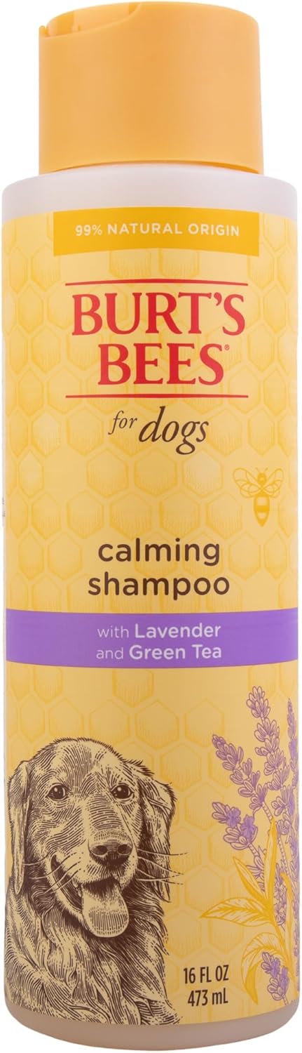 Burt's Bees for Pets Calming Dog Shampoo with Lavender and Green Tea, 6pk, 95% Natural Origin Formulas, Calming Lavender Dog Shampoo - Gentle Dog Shampoo, Best Dog Shampoo, Lavender, 6pk 16 oz