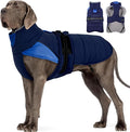 MIGOHI Thermal Large Dog Fleece Jacket - Rainproof Coat for Large Dogs, Thick Dog Winter Coat,Snow Jacket for Dogs Windproof for Hunting Camping,Windy Chilly Days,Doberman,Great Dane,3XL,DarkBlue