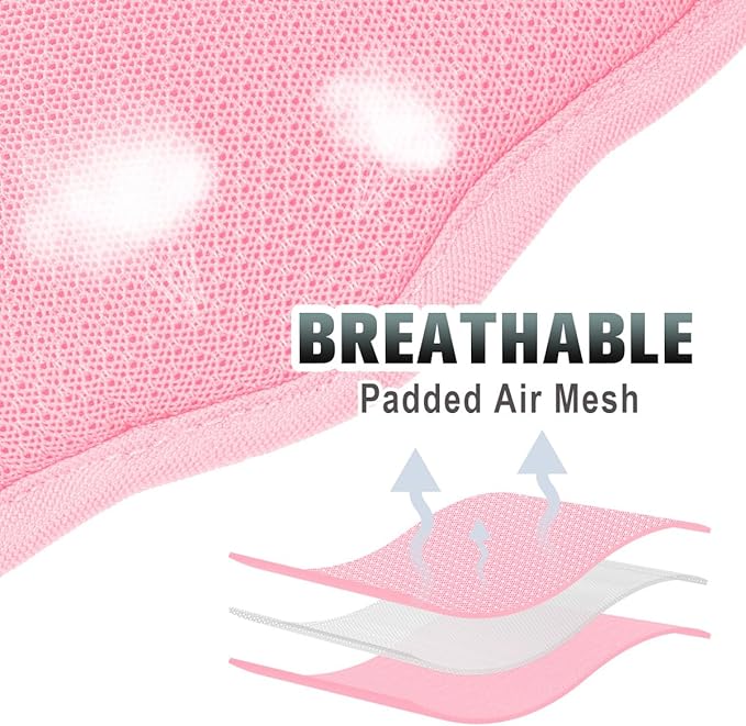 BARKBAY No Pull Dog Harness Large Reflective Dog Harness with Front Clip and Easy Control Handle for Walking Training Running with ID tag Pocket(Baby Pink,XS)