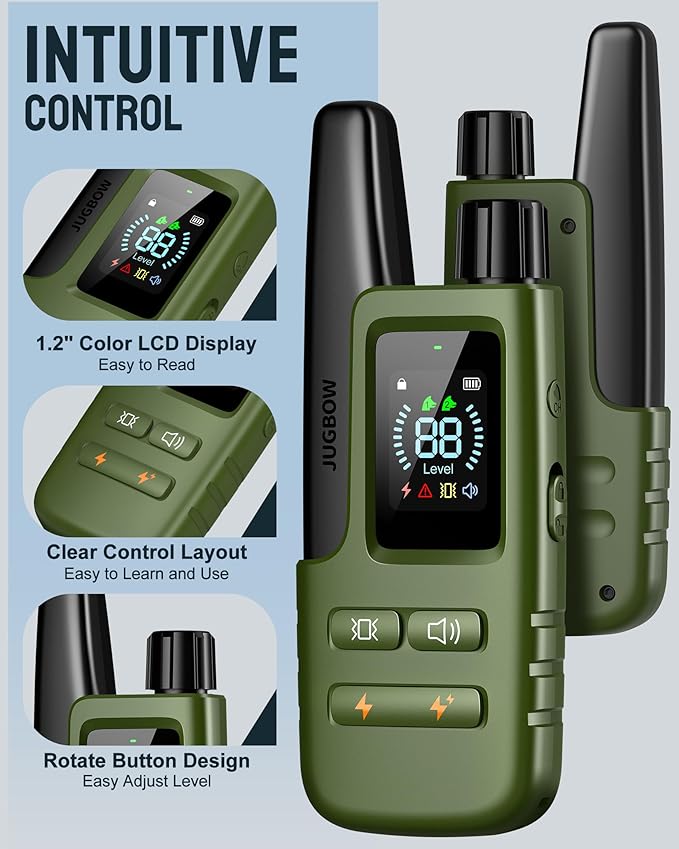 Jugbow Dog Shock Collar - 4500FT Dog Training Collar with Remote, IPX8 Waterproof Electric Dog Collar with 4 Training Modes, Security Lock, Rechargeable eCollar for 10-120lbs Small Medium Large Dogs