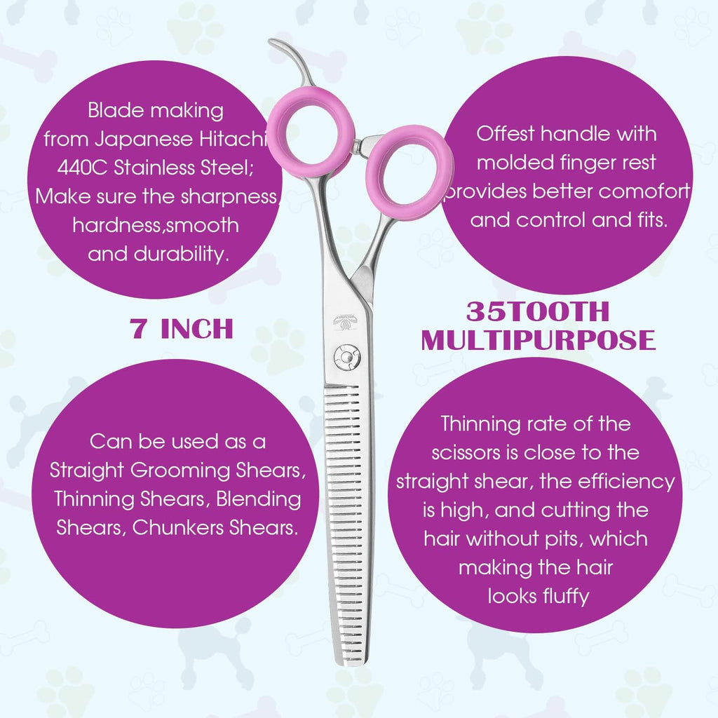 7.0" Multipurpose Dog Scissors, Professional Model for Fulffy Hair Thinning