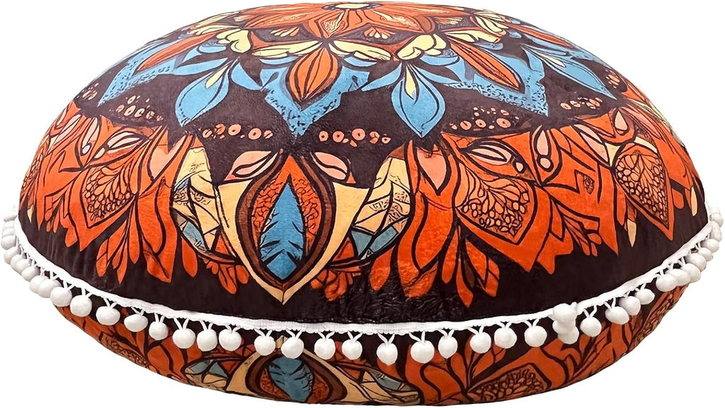 32 in Meditation Floor Cushion, Round Large Floor Pillow for Adult, Yoga Pillows for Sitting On Floor, Boho, Memory Foam Filling