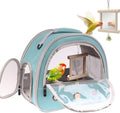 Parrot Travel Cage with Bird Cage Bells Mirror Set,Portable Small Bird Parakeet Bag with Standing Perch and Comfy Mat Bird Carry Transport Bag with Clear Window Vet Visit Shopping