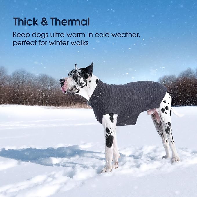 IECOii Dog Sweaters for Large Dogs,XXL Dog Sweater Warm Pullover Vest for Winter,Knitted Dog Sweater Large Size Dog Sweatshirt for Extra Large Dogs boy Girl,Golden Retriever,Pitbull,DarkGrey-2XL