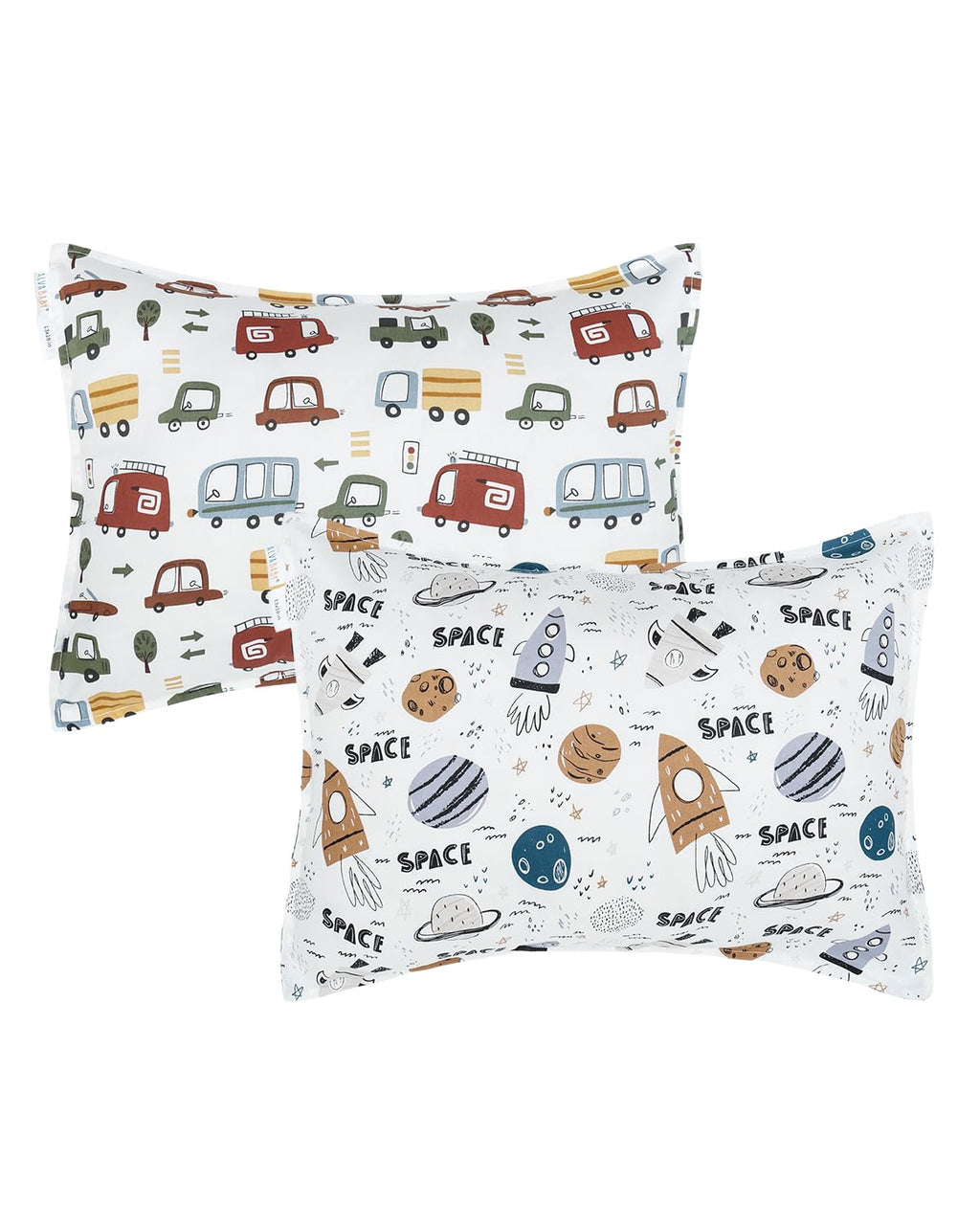 ALVABABY Toddler Pillowcases 2 Pack Organic Cotton Kids Pillow Cover Fit 13"x 18" or 12"x28" Envelope for Girl Boy Sleepy Travel 2TPW31A