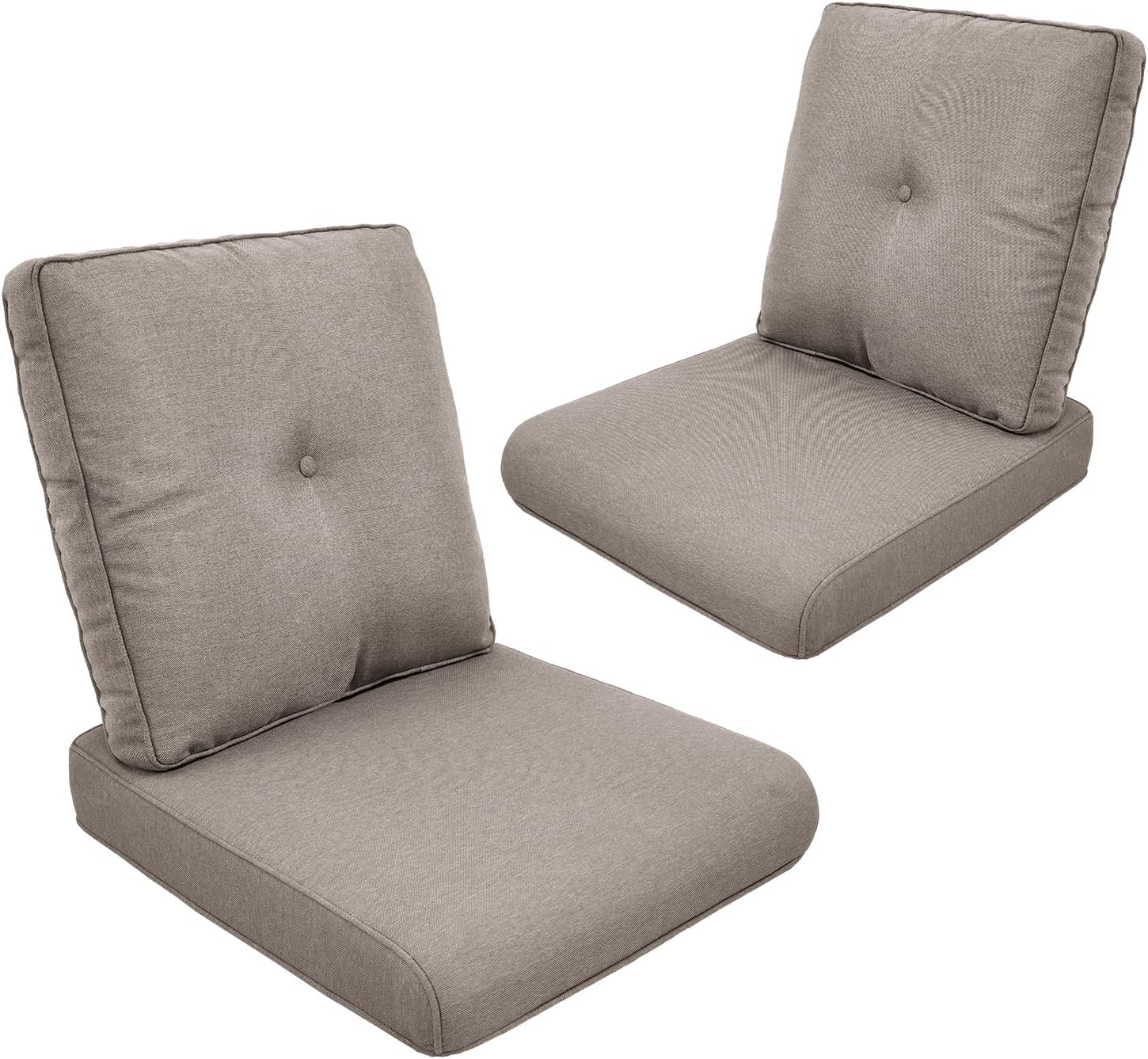 Outdoor Chair Cushions-Patio Chair Cushions Set of 2 with Removable Cover 22 X 25 Inch Outdoor Cushions for Patio Furniture Chair Sofa Couch-Grey