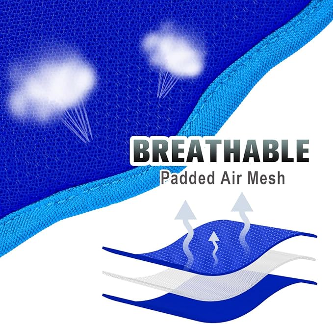 BARKBAY No Pull Dog Harness Large Reflective Dog Harness with Front Clip and Easy Control Handle for Walking Training Running with ID tag Pocket(Sapphire Blue & Blue,M)