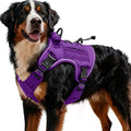 Heavy-Duty Tactical Dog Harness for Large Dogs, No Pull Adjustable Reflective Pet Vest with Molle System, K9 Military-Grade Control for Service Training, Outdoor & 10+ Breeds, Purple, XX-Large