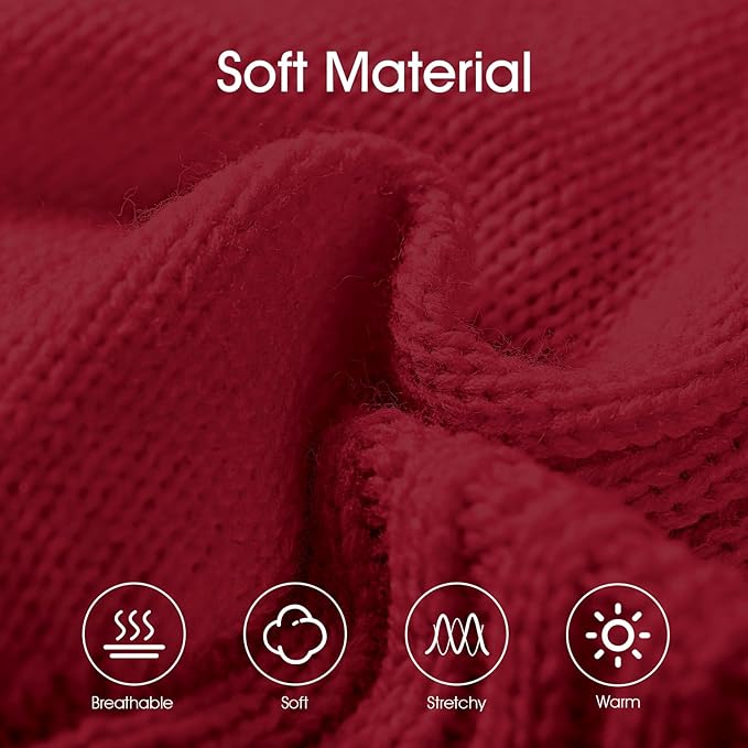 Dog Sweaters for Small Medium Large Dogs Girl, Classic Turtleneck Pet Sweater for Dogs Cats, Thermal Doggy Winter Coat, Warm Dog Shirt Outfits, Double Knitting Collar for Outdoor Playing (S, Red)