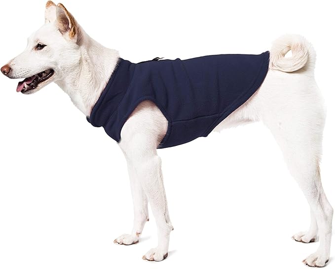 Gooby Fleece Vest Dog Sweater - Lavender, Small - Warm Pullover Fleece Dog Jacket with O-Ring Leash for Small to Medium Dogs