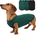 3 Pack Dog Fleece Vest -Green-M,Classic Striped Solid Pullover| Soft Sweat Shirts for Small Dogs Male,Stretchy Lightweight Pullover for Outdoor Chill Protection