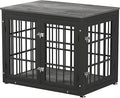 32 Inch Heavy Duty Dog Crate Furniture for Medium and Small Dogs, Decorative Pet House End Table, Wooden Cage Kennel Furniture Indoor, Gray