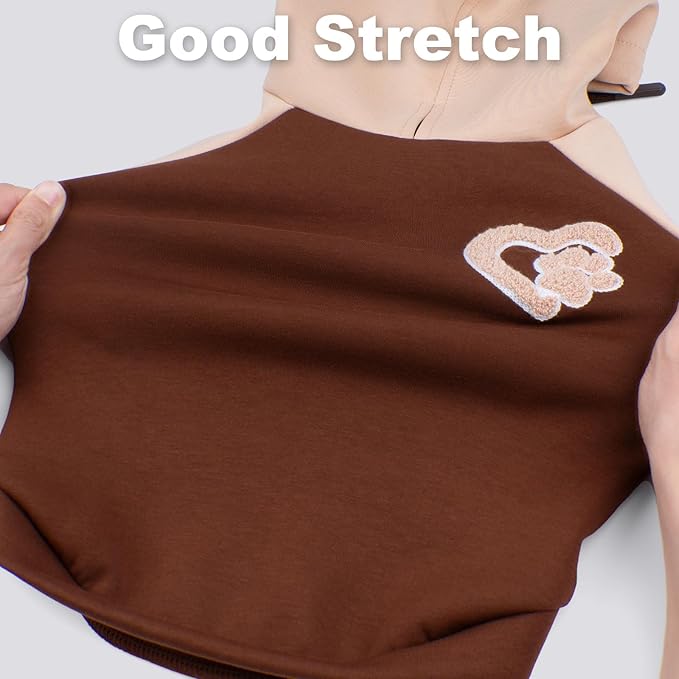 KYEESE Dog Hoodie Stretchy Pets Coat with Drawstring Comfort Dogs Clothes Medium Size Dog Soft Dogs Winter Coat Warm Pets Sweater Pet Sweatshirt for Cold Weather Pet Clothes with Leash Hole