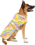 Dog Rain Coat for Large Dogs Waterproof Hooded Rain Jacket with Reflective Strips Leash Hole & Poncho Adjustable Fit (Rainbow,XXL)