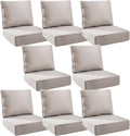 6" Thick Outdoor Cushions 24x24x6, 8-Set Deep Seat Patio Cushions with Removable Cover, Waterproof & Fade Resistant Replacement for Wicker Chair, Loveseat, Sofa - Beige