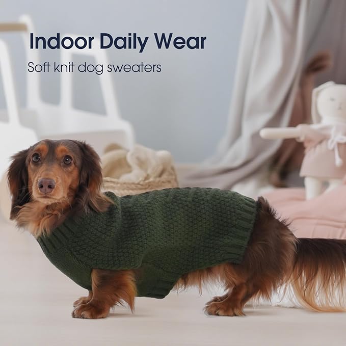 IECOii Dog Sweaters for Large Dogs,XXL Dog Sweater Warm Pullover Vest for Winter,Knitted Dog Sweater Large Size Dog Sweatshirt for Extra Large Dogs boy Girl,Golden Retriever,Pitbull,Army-Green-2XL