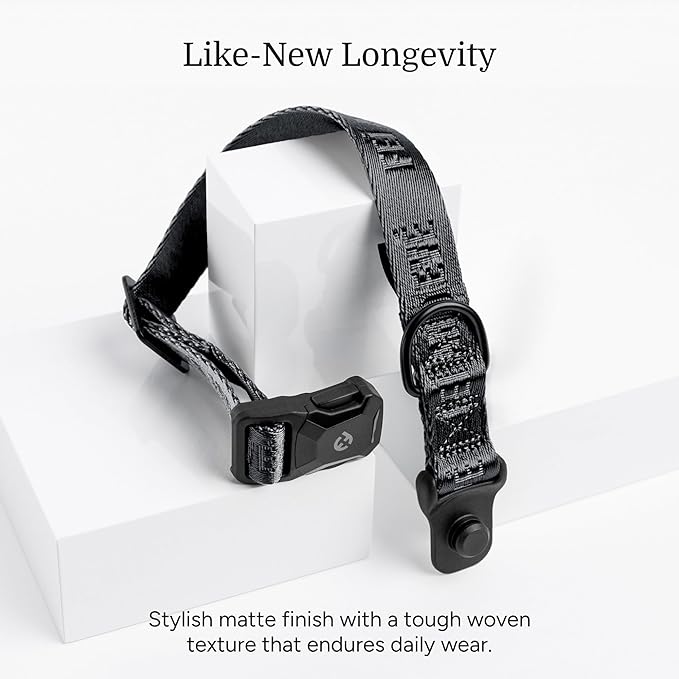 2025 New Edition, Fei & Eve MagEase Dog Collar - Patented Magnetic Buckles | Fur-Safe | Premium 210D Nylon | 450LB Escape-Proof | Adjustable Fit | Small (Black)