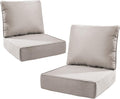 6" Thick Outdoor Cushions 22x24x6, 2-Set Deep Seat Patio Cushions with Removable Cover, Waterproof & Fade Resistant Replacement for Wicker Chair, Loveseat, Sofa - Beige