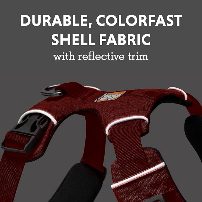 Ruffwear, Front Range Dog Harness, Reflective Soft Padded Everyday Harness with Dual Leash Clips, Adjustable and Lightweight Fit for Training or Walking for All Dogs, Red Clay, X-Small