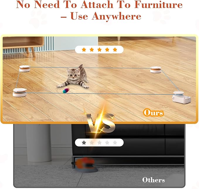 Interactive Cat Toy for Indoor Cats – Automatic Moving & Enrichment Toy for Indoor Cats/Kitten, Auto/Manual Control Cat Treadmill for Exercise & Mental Stimulation, Stimulating Chase Toys (H1K3)