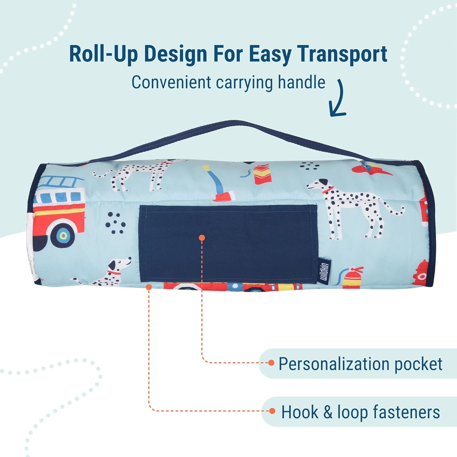 Wildkin 43-inch Kids Nap Mat – Soft Microfiber Toddler Sleeping Mat with Pillow