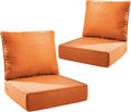 Outdoor Seat Cushion Set-24 x 24 x 6 Inch Outdoor Chair Cushions Set of 2 with Water Resistant & Removable Cover Outdoor Cushions for Patio Furniture Chair Sofa Couch-Orange