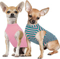 IECOii 2 Pack Dog T-Shirts for Small Dogs,Breathable & Lightweight Fabric for Hot Weather,Stretchy Pet Tank Top Sleeveless Vest for Summer Outdoor Sun Protection,Cat,Chihuahua Clothes,Pink+Stripes,M