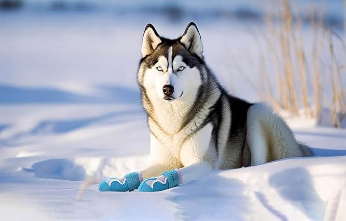 Truelove Dog Boots,Waterproof Pet Shoes with Reflective Straps for Paw Protectors Small Medium Large Dog Summer Winter Snow Outdoor Walking