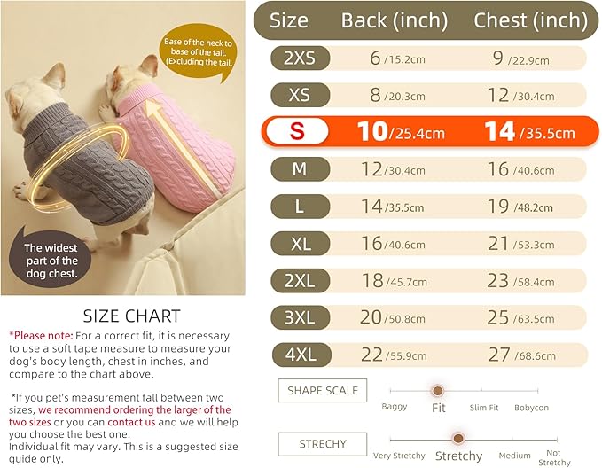 2 Pack Dog Sweaters for Small Dogs - Puppy Medium Warm Clothes in Winter, Turtleneck Pullover Design for Boy Girl Pet, Doggie, Cat, Kitten Chihuahua Bulldog Pug Beagles (S, Yellow, Green)