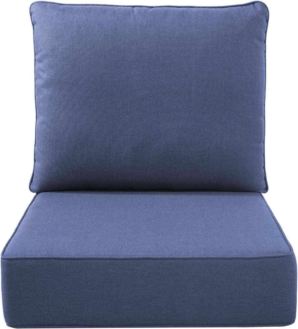 Luxury Outdoor Seat Cushion Set-22 x 24 x 6 Inch Outdoor Chair Cushions with Water Resistant & Removable Cover Outdoor Cushions for Patio Furniture Chair Sofa Couch