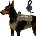 Tactical Dog Harness for Large Dogs,No Pull Adjustable Tactical Dog Harness and Leash Set,Reflective Dog Vest Harness for Training and Walking,Brown L
