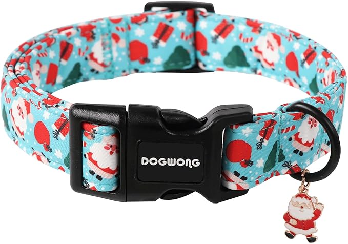 DOGWONG Christmas Santa Dog Collar- Cute Blue Christmas Penguin Dog Collar for Small Medium Large Dogs XS