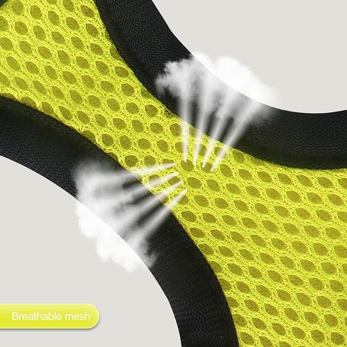 YIMEIS Dog Harness and Leash Set, No Pull Soft Mesh Pet Harness, Reflective Adjustable Puppy Vest for Small Medium Large Dogs, Cats (Fluorescent Yellow, Small (Pack of 1)