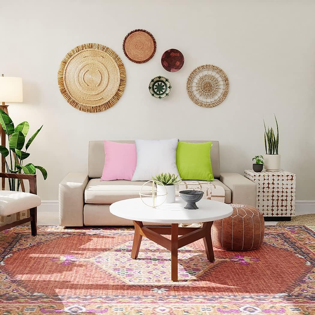 4-Pack 100% Cotton Comfortable Solid Decorative Throw Pillow Case,Thmyo Square Cushion Cover Pillowcase Sublimation Blank Pillow Covers DIY Throw Pillowcase for Sofa Couch(26x26 inch/ 66x66cm, Pink)