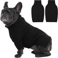 IECOii Dog Sweaters for Medium Dogs Girl Boy,Holiday Knit Doggy Sweatshirt with Sleeve,Turtleneck Thick Warm Dog Sweaters for Winter,Pullover Knitwear for French Bulldog,Boston Terrier (Black, L)