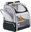 Bird Backpack Carrier with Stand Perch, Bird Travel Backpack for Hiking, Airline Approved Green Bird Backpack